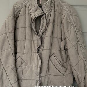 Free People Taupe Quilted Puffer Jacket